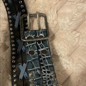 Freebird by Steven Black and Gray Textured Belt